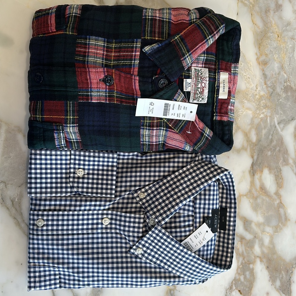 TWO NWT MENS J.CREW BUTTONDOWNS